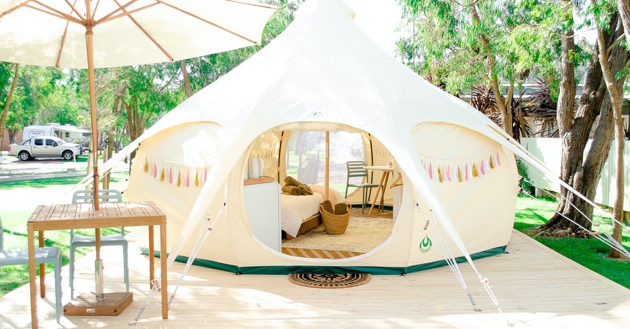A Glamping Bell Tent at Mandalay Holiday Resort